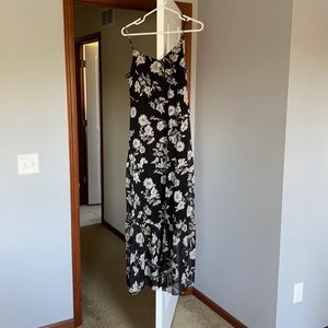 J. Crew Factory Black and White Floral Maxi Dress